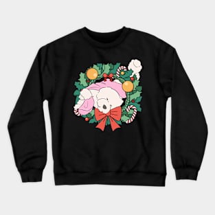 Dog with Wreath Crewneck Sweatshirt